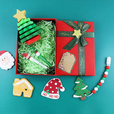 Juguetes libres del silicón del bebé de BPA, apilador del árbol de navidad para los niños Teether