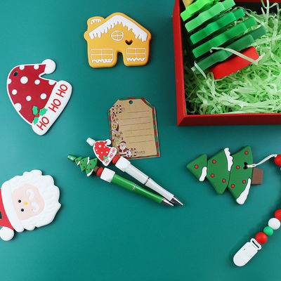 Juguetes libres del silicón del bebé de BPA, apilador del árbol de navidad para los niños Teether
