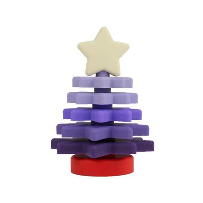 Apilador BPA Eco libre de la estrella del silicón de la Navidad amistoso para la educación del niño