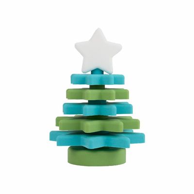 Apilador BPA Eco libre de la estrella del silicón de la Navidad amistoso para la educación del niño