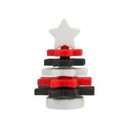 Apilador BPA Eco libre de la estrella del silicón de la Navidad amistoso para la educación del niño