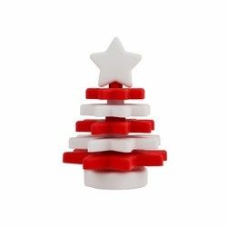 Apilador BPA Eco libre de la estrella del silicón de la Navidad amistoso para la educación del niño