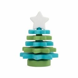 Apilador BPA Eco libre de la estrella del silicón de la Navidad amistoso para la educación del niño