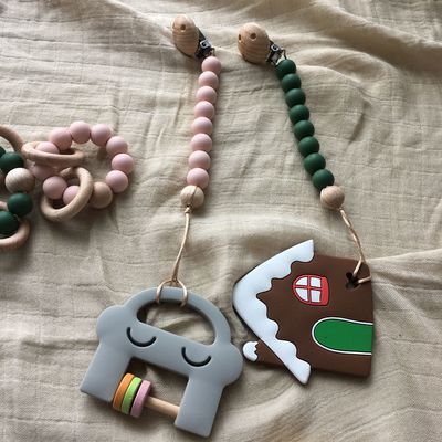 Pulsera modificada para requisitos particulares de la gota de la dentición del silicón para jugar infantil de los niños del bebé