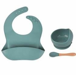Conjunto de cena de silicona de color Pantone a medida 5 Pcs Conjunto de destete de succión de silicona de grado alimenticio Material OEM ODM