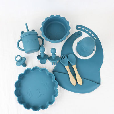 Personalizar la alimentación del bebé Silicone Set de vajilla con placa de sección de silicona
