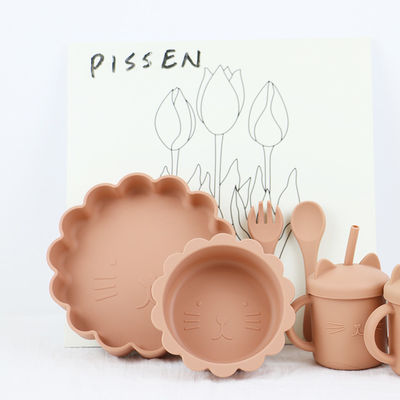 5 PC no deslizan el silicón de alimentación del bebé fijaron BPA impermeable libre para los niños
