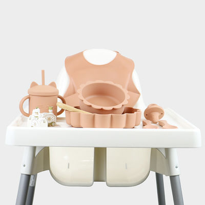 5 PC no deslizan el silicón de alimentación del bebé fijaron BPA impermeable libre para los niños