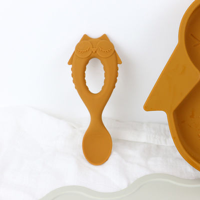Brown Owl Style Silicone Suction Plate para funcional multi de los niños del niño