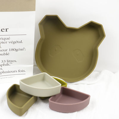 El oso Panda Shape Toddler Silicone Plates fijó Eco no tóxico amistoso