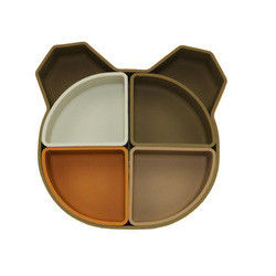 El oso Panda Shape Toddler Silicone Plates fijó Eco no tóxico amistoso