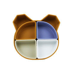 El oso Panda Shape Toddler Silicone Plates fijó Eco no tóxico amistoso