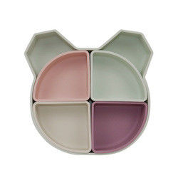 El oso Panda Shape Toddler Silicone Plates fijó Eco no tóxico amistoso