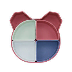El oso Panda Shape Toddler Silicone Plates fijó Eco no tóxico amistoso