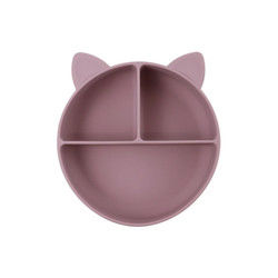 Cat Style Kids Silicone Bowl, silicón colorido dividió al OEM de la placa de la succión