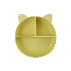 Cat Style Kids Silicone Bowl, silicón colorido dividió al OEM de la placa de la succión