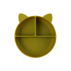 Cat Style Kids Silicone Bowl, silicón colorido dividió al OEM de la placa de la succión