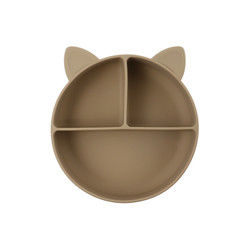 Cat Style Kids Silicone Bowl, silicón colorido dividió al OEM de la placa de la succión