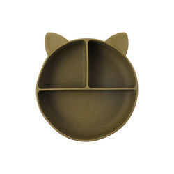 Cat Style Kids Silicone Bowl, silicón colorido dividió al OEM de la placa de la succión