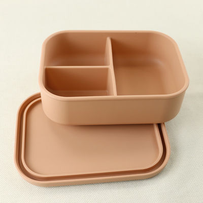3 envases del almuerzo del silicón del compartimiento, silicón reutilizable Bento Lunch Box Leak Proof