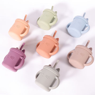 Taza Eco Cat Kitten Animal Style amistosa del silicón del niño de la categoría alimenticia