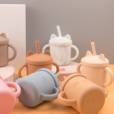 Taza Eco Cat Kitten Animal Style amistosa del silicón del niño de la categoría alimenticia