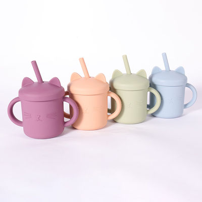 Taza Eco Cat Kitten Animal Style amistosa del silicón del niño de la categoría alimenticia