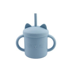 Taza Eco Cat Kitten Animal Style amistosa del silicón del niño de la categoría alimenticia