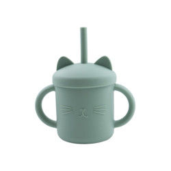 Taza Eco Cat Kitten Animal Style amistosa del silicón del niño de la categoría alimenticia