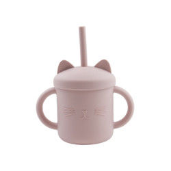 Taza Eco Cat Kitten Animal Style amistosa del silicón del niño de la categoría alimenticia