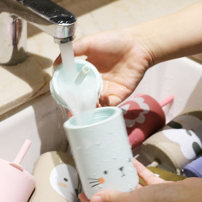 BPA Straw Cup Silicone Coffee Mug libre para la consumición de los niños del niño