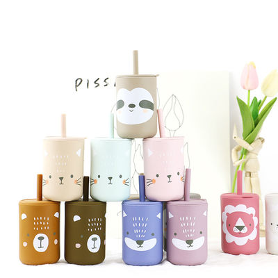 BPA Straw Cup Silicone Coffee Mug libre para la consumición de los niños del niño