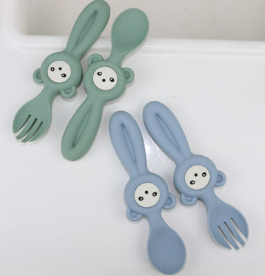 Cucharas lindas suaves de Panda Style Silicone Forks And para los niños del bebé