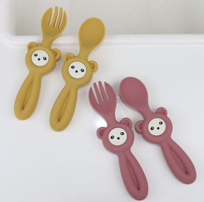 Cucharas lindas suaves de Panda Style Silicone Forks And para los niños del bebé