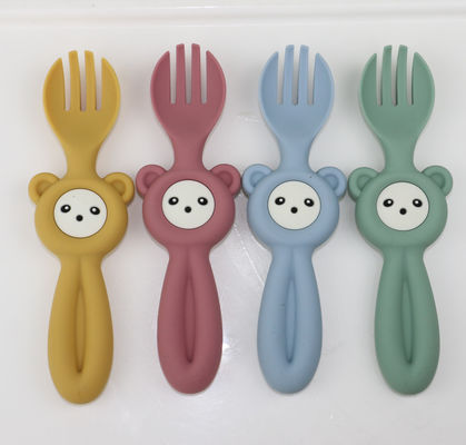 Cucharas lindas suaves de Panda Style Silicone Forks And para los niños del bebé