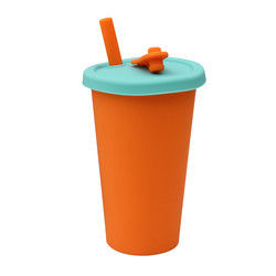 Taza portátil de los niños del silicón de la prueba caliente para el jugo 300ml 350ml de la leche del té