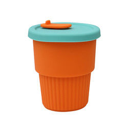 Taza portátil de los niños del silicón de la prueba caliente para el jugo 300ml 350ml de la leche del té