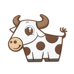 Silicón libre Teether, juguetes masticables de la vaca de BPA el echar los dientes del silicón del bebé para el regalo de cuidado