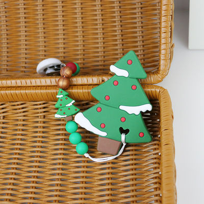 Árbol de navidad Teether, gotas de goma suaves seguras del silicón de DIY para la dentición