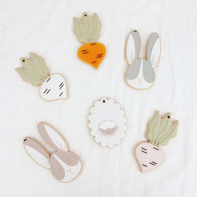 Ovejas Bunny Personalised Silicone Teether BPA libre para el bebé recién nacido