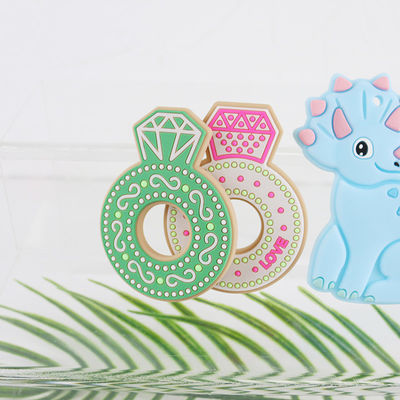 Historieta Diamond Silicone Baby Teether, anillos de dentición no tóxicos del silicón