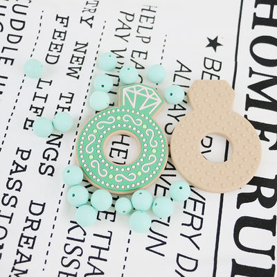 Historieta Diamond Silicone Baby Teether, anillos de dentición no tóxicos del silicón