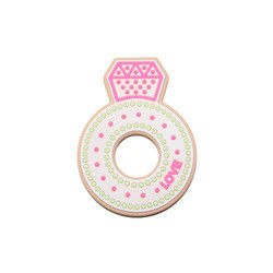 Historieta Diamond Silicone Baby Teether, anillos de dentición no tóxicos del silicón