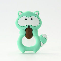 Cat Kitten Silicone Baby Teether animal BPA libre para la dentición del niño