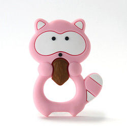 Cat Kitten Silicone Baby Teether animal BPA libre para la dentición del niño