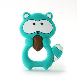 Cat Kitten Silicone Baby Teether animal BPA libre para la dentición del niño