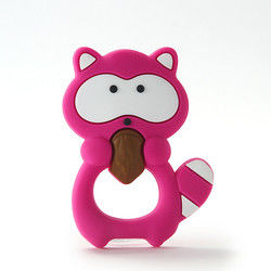 Cat Kitten Silicone Baby Teether animal BPA libre para la dentición del niño