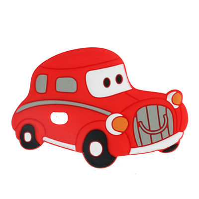 Forma linda del coche de Teether de la categoría alimenticia del bebé suave del silicón para el niño