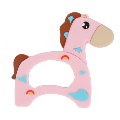 Forma linda del coche de Teether de la categoría alimenticia del bebé suave del silicón para el niño