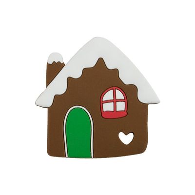 Silicón suave Teether del hombre de pan de jengibre de la Navidad colorido para la dentición del bebé
